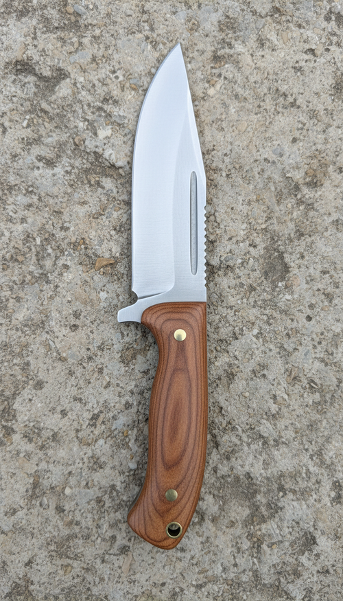 Outdoor knife with sienna brown handle