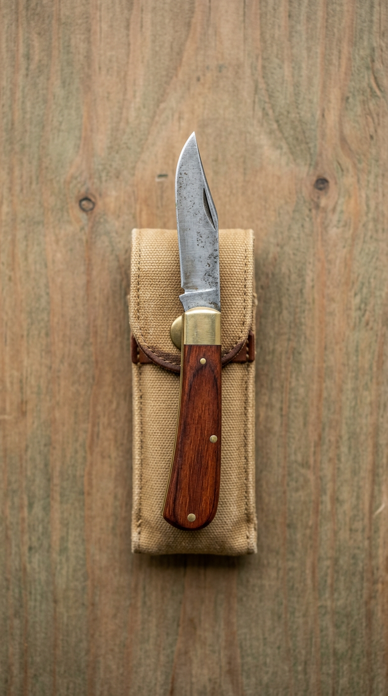 Heritage Folding Knife In Canvas Pouch