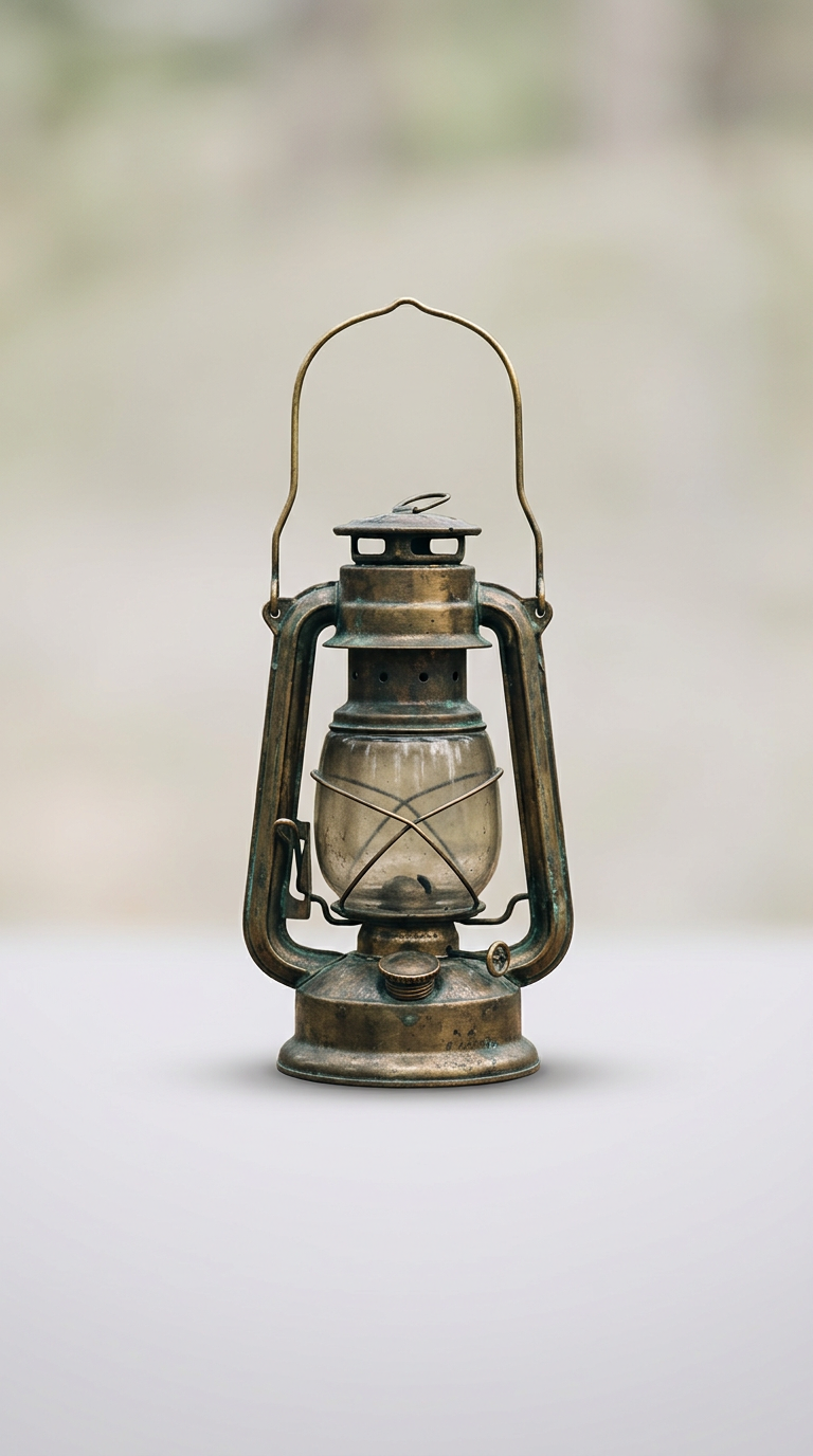 Brass Lantern With Patina